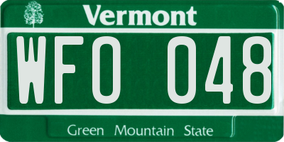 VT license plate WFO048