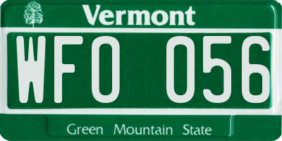 VT license plate WFO056
