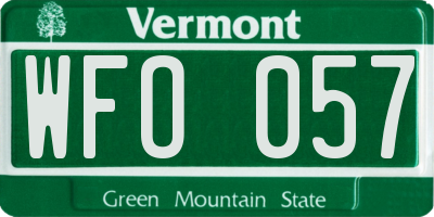 VT license plate WFO057