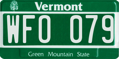 VT license plate WFO079