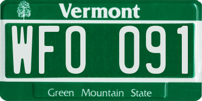 VT license plate WFO091