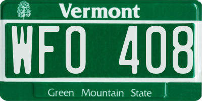 VT license plate WFO408