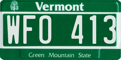 VT license plate WFO413