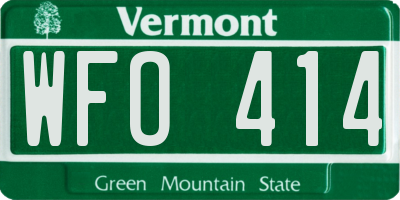 VT license plate WFO414