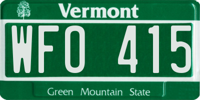 VT license plate WFO415