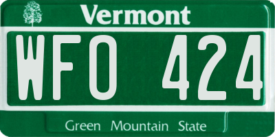 VT license plate WFO424