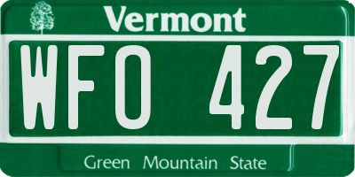 VT license plate WFO427