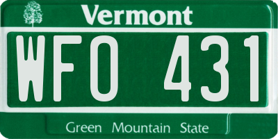 VT license plate WFO431