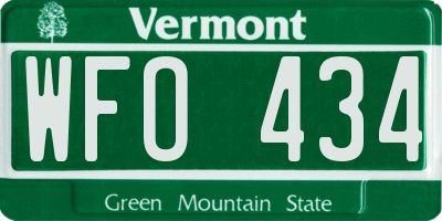 VT license plate WFO434