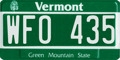 VT license plate WFO435