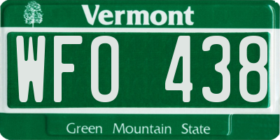 VT license plate WFO438