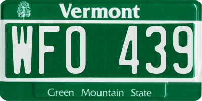 VT license plate WFO439