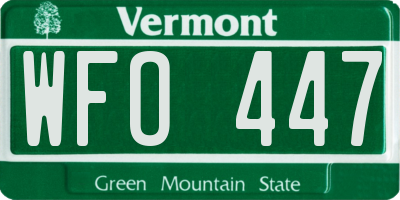 VT license plate WFO447