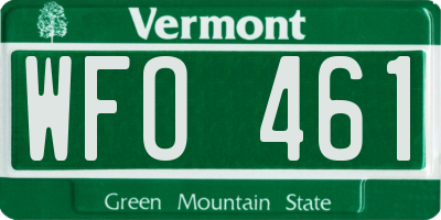 VT license plate WFO461