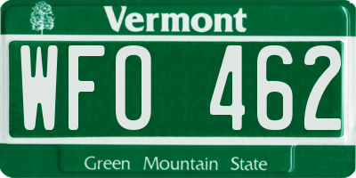 VT license plate WFO462