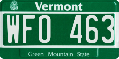 VT license plate WFO463
