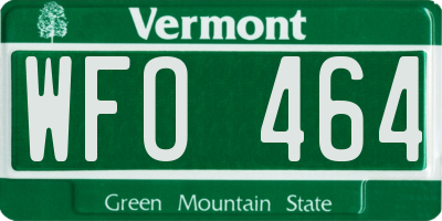 VT license plate WFO464