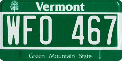 VT license plate WFO467