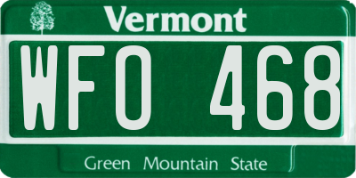 VT license plate WFO468