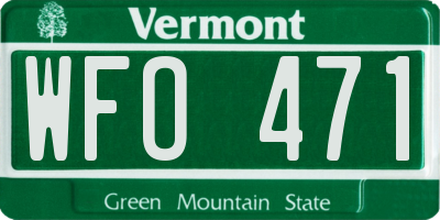 VT license plate WFO471