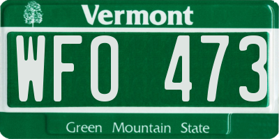 VT license plate WFO473