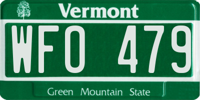 VT license plate WFO479