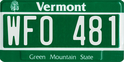 VT license plate WFO481
