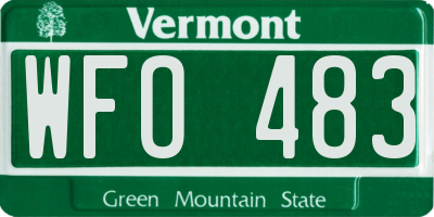 VT license plate WFO483