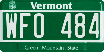 VT license plate WFO484