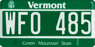 VT license plate WFO485