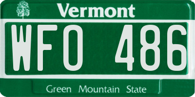VT license plate WFO486
