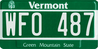 VT license plate WFO487