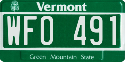 VT license plate WFO491