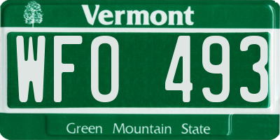 VT license plate WFO493