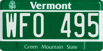 VT license plate WFO495