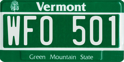 VT license plate WFO501
