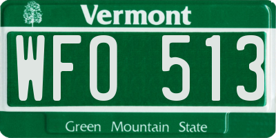 VT license plate WFO513