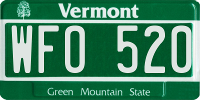 VT license plate WFO520
