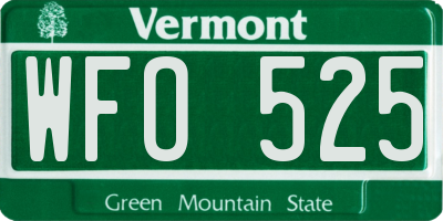 VT license plate WFO525