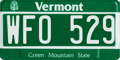VT license plate WFO529
