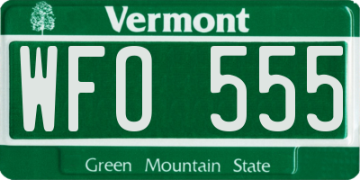 VT license plate WFO555