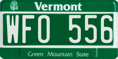 VT license plate WFO556