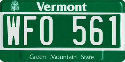 VT license plate WFO561