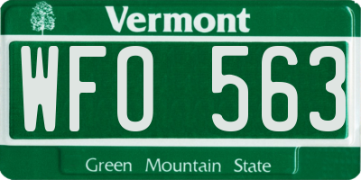 VT license plate WFO563