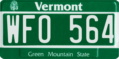 VT license plate WFO564