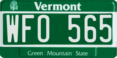 VT license plate WFO565