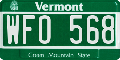 VT license plate WFO568