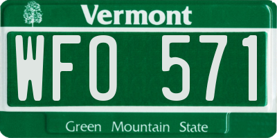 VT license plate WFO571