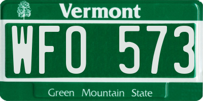 VT license plate WFO573