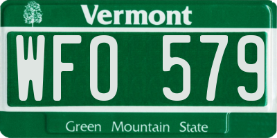 VT license plate WFO579